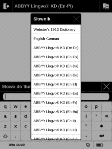 Pocketbook 625 Basic Touch 2 słowniki