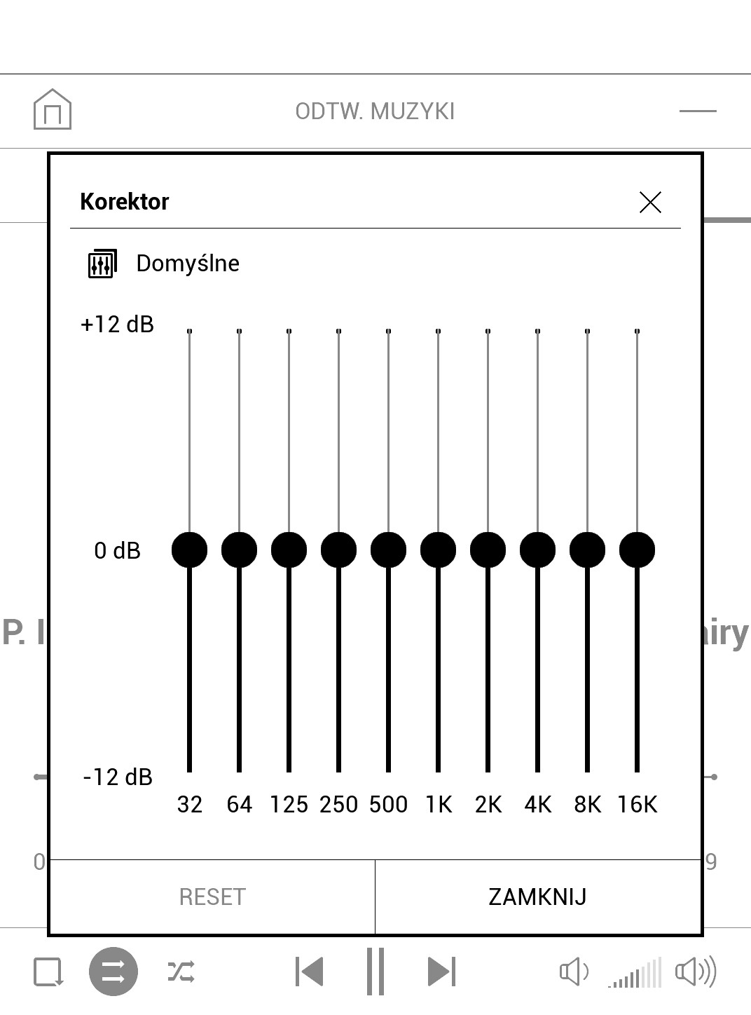 korektor odtwarzania