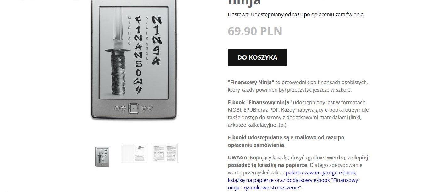 Finansowy ninja - książka w wersji papierowej i elektroniczej