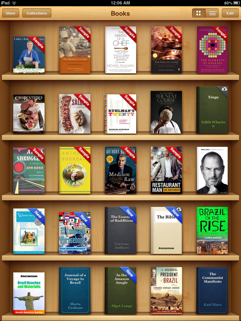Apple Books - pogląd panelu