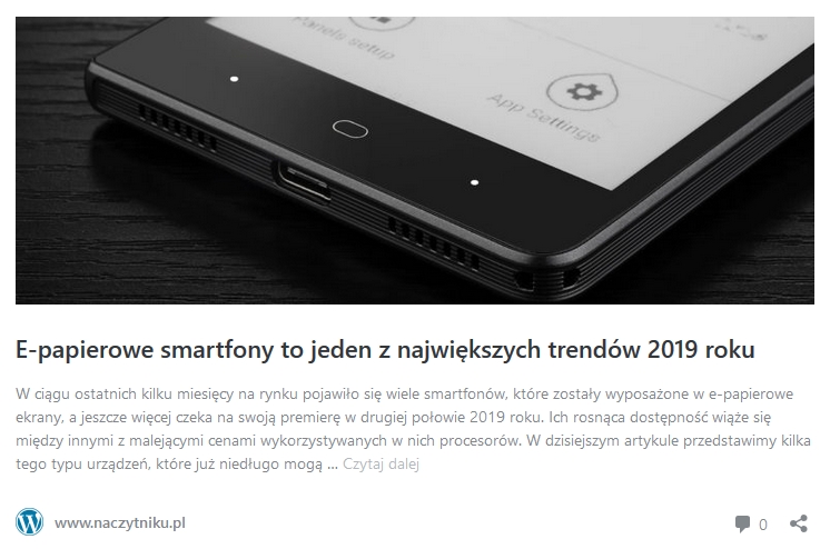 e-papierowe smartfony - odnośnik do artykułu