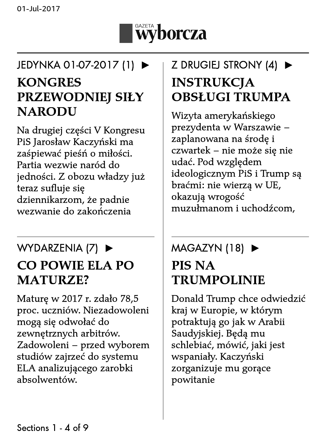 kindle zrzut ekranu - gazeta wyborcza