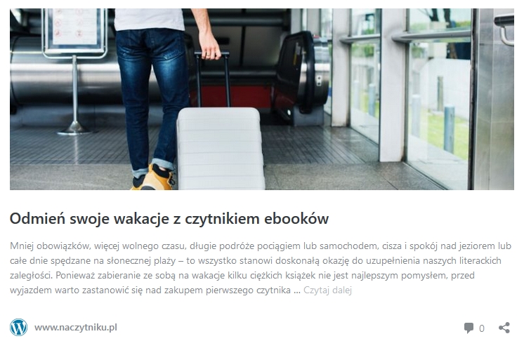 Zakup czytnika ebooków na wakacje - odnośnik do artykułu