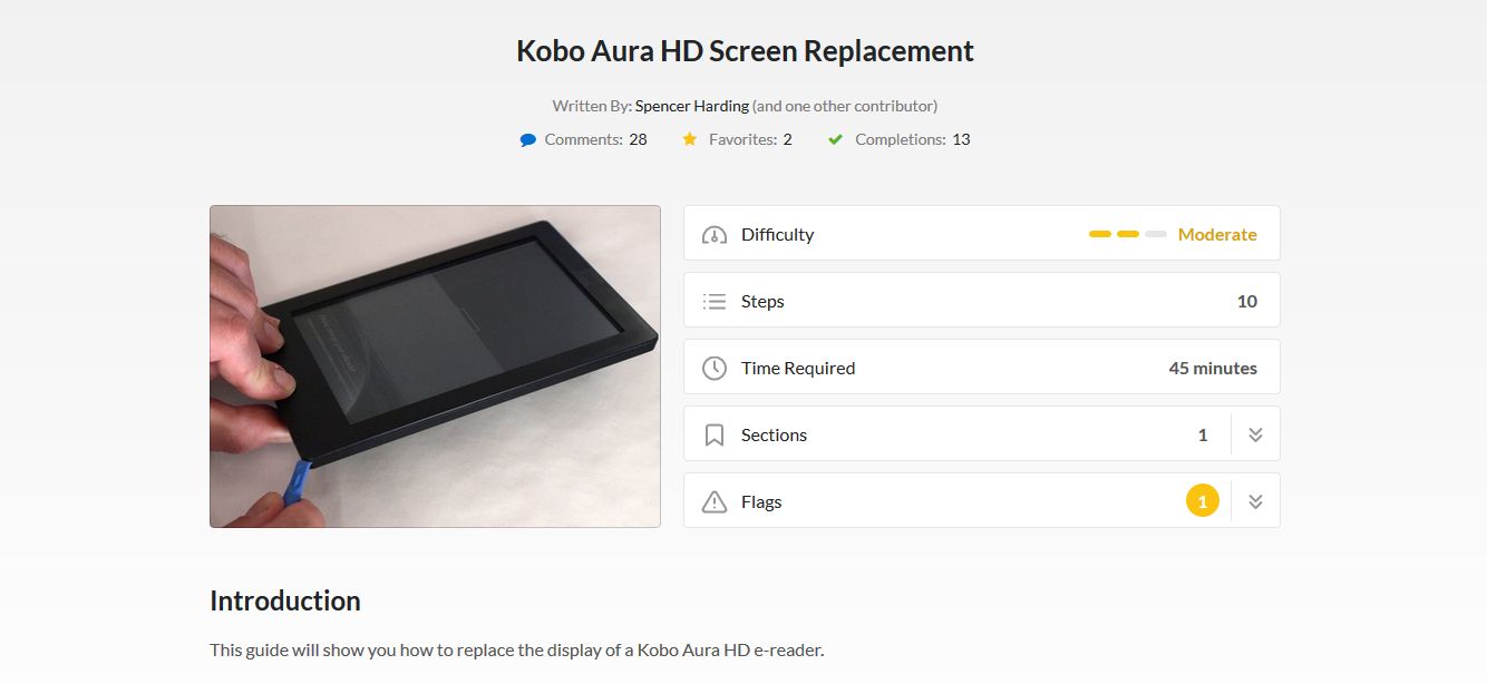 Wymiana ekranu w Kobo Aura HD - poradnik na ifixit.com