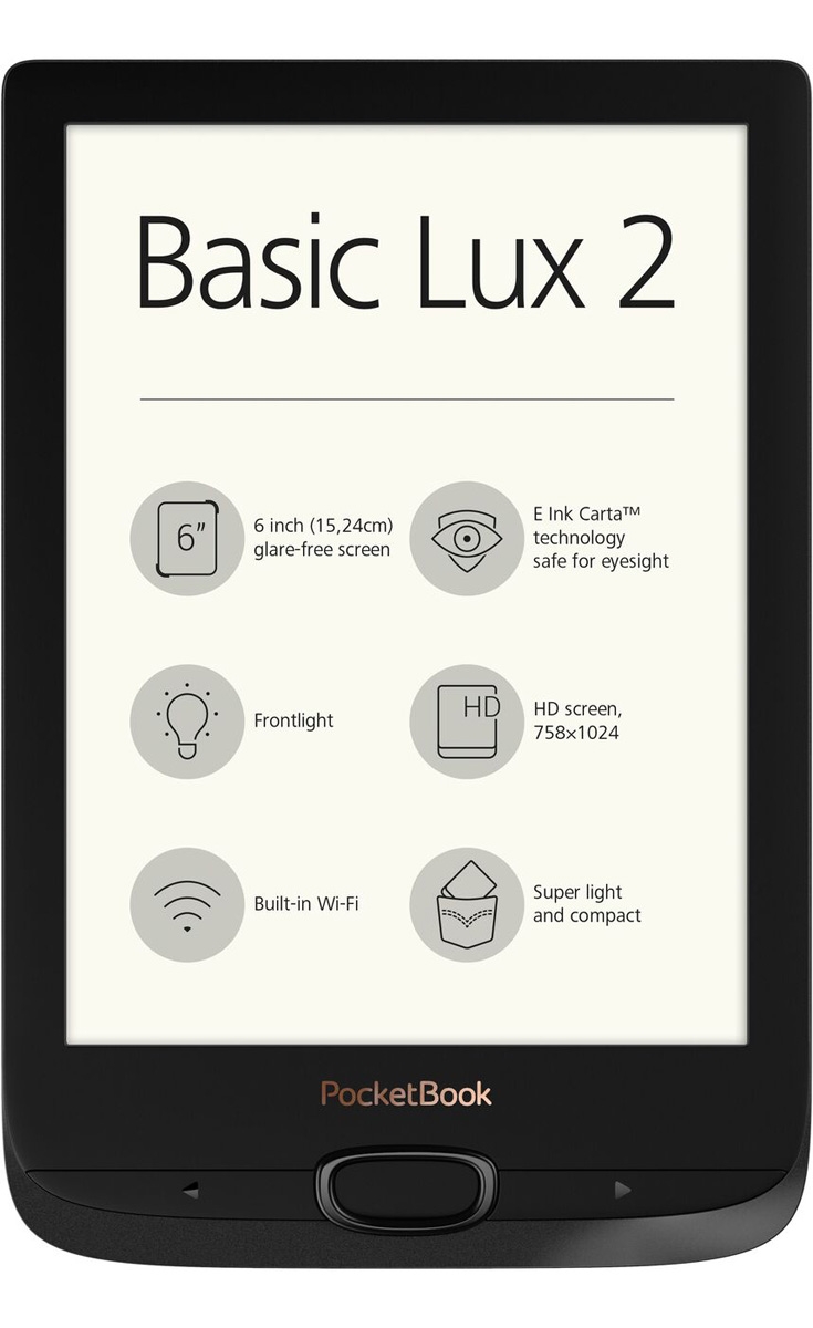 PocketBook Basic Lux 2 - przyciski na dole ekranu