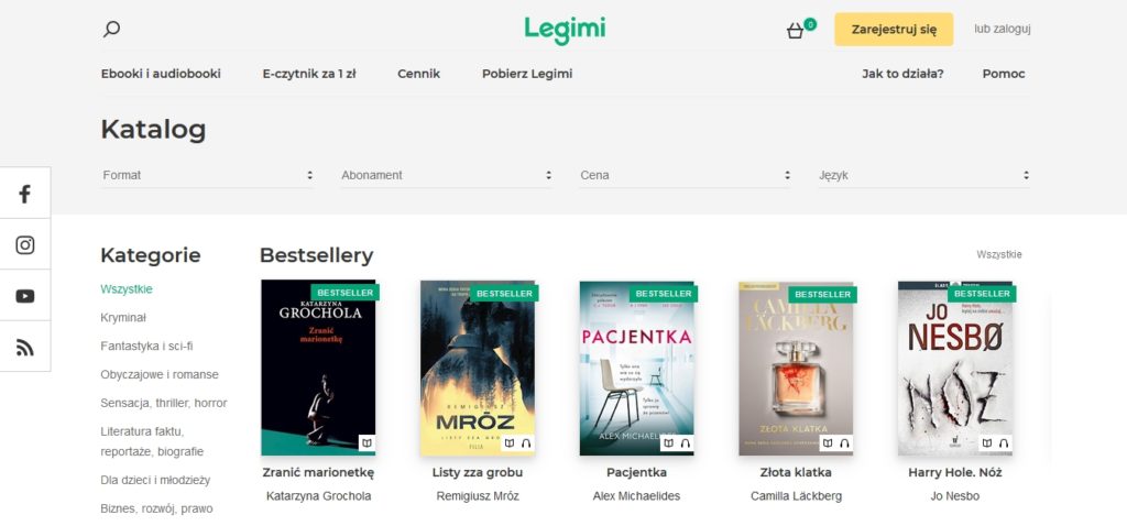 Ebooki dostępne w aplikacji Legimi