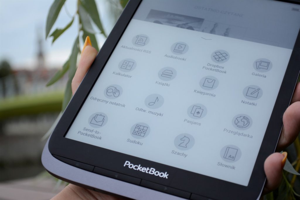 Menu aplikacji na  PocketBooku InkPad 3 Pro 