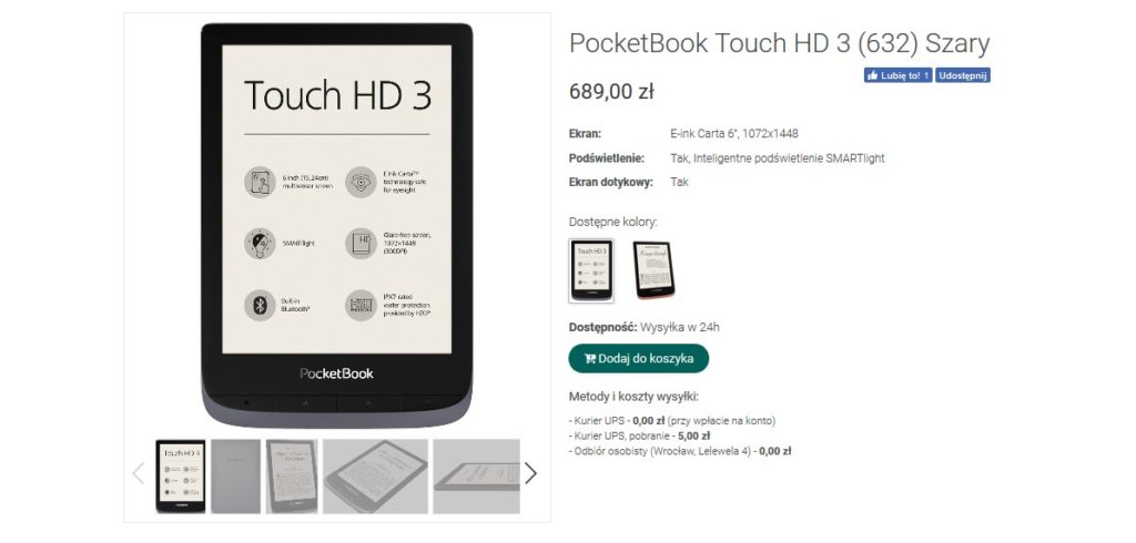 PocketBook Touch HD 3 do kupienia w oficjalnym sklepie producenta