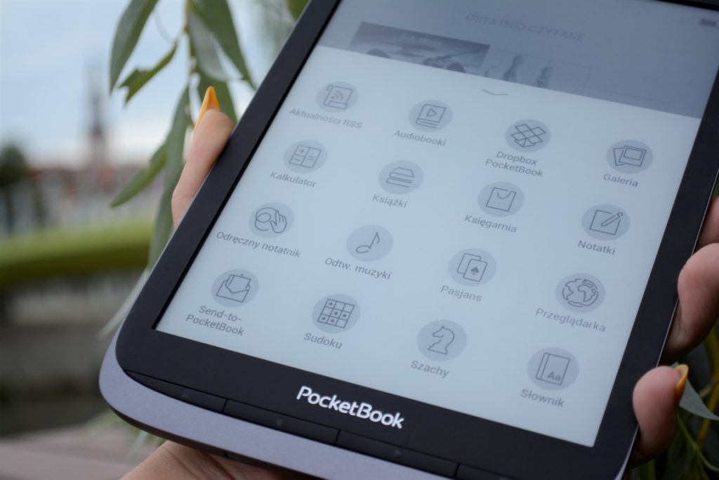 Menu aplikacji na PocketBooku InkPad 3 Pro