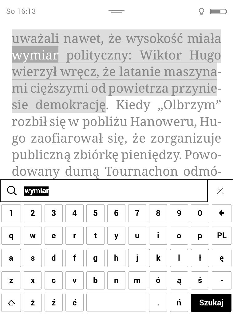 Wyszukiwanie słów i fraz na czytniku ebooków