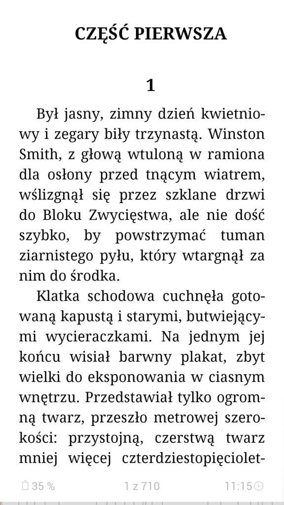 Czytanie ebooka w trybie dziennym