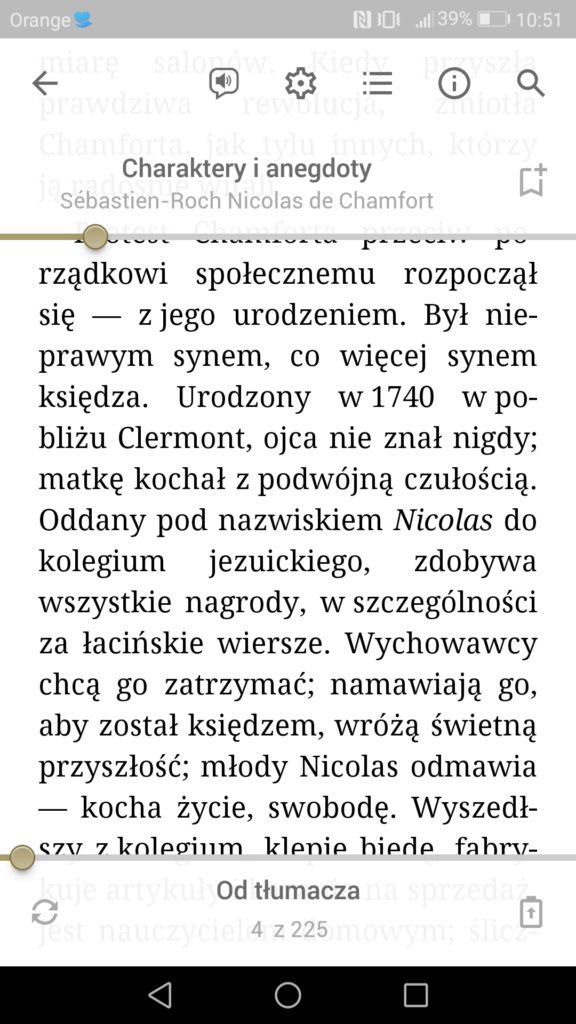 Górny i dolny pasek menu