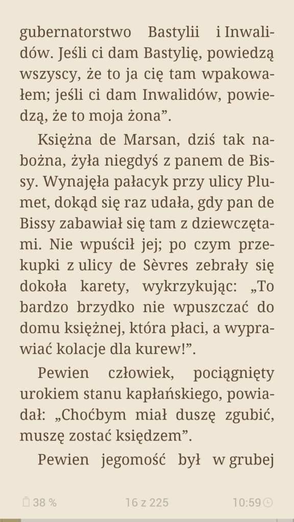 Czytanie ebooka w trybie sepii