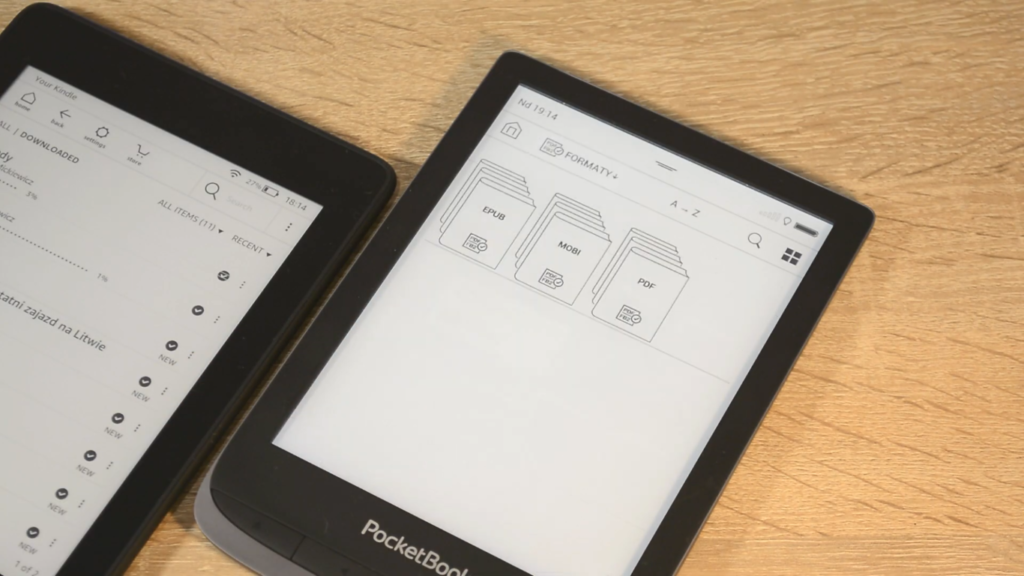 PocketBook Touch HD 3 vs Kindle Paperwhite 4 (obsługiwane formaty)