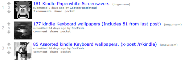 wygaszacze ekranu na Kindle na Reddit