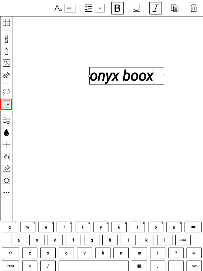 Korzystanie z klawiatury ekranowej na czytniku Onyx Boox