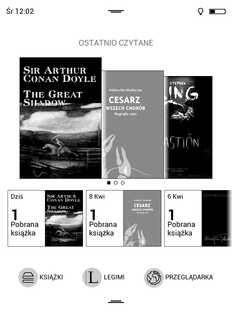 Nowa okładka ebooka w menu czytnika ebooków