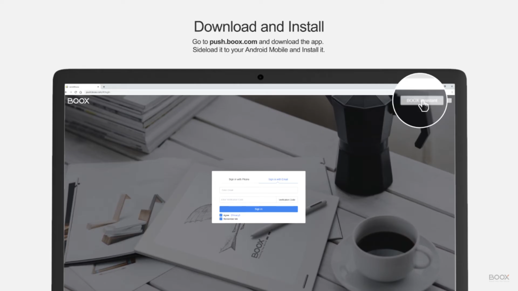 Pobieranie aplikacji Boox Assistant