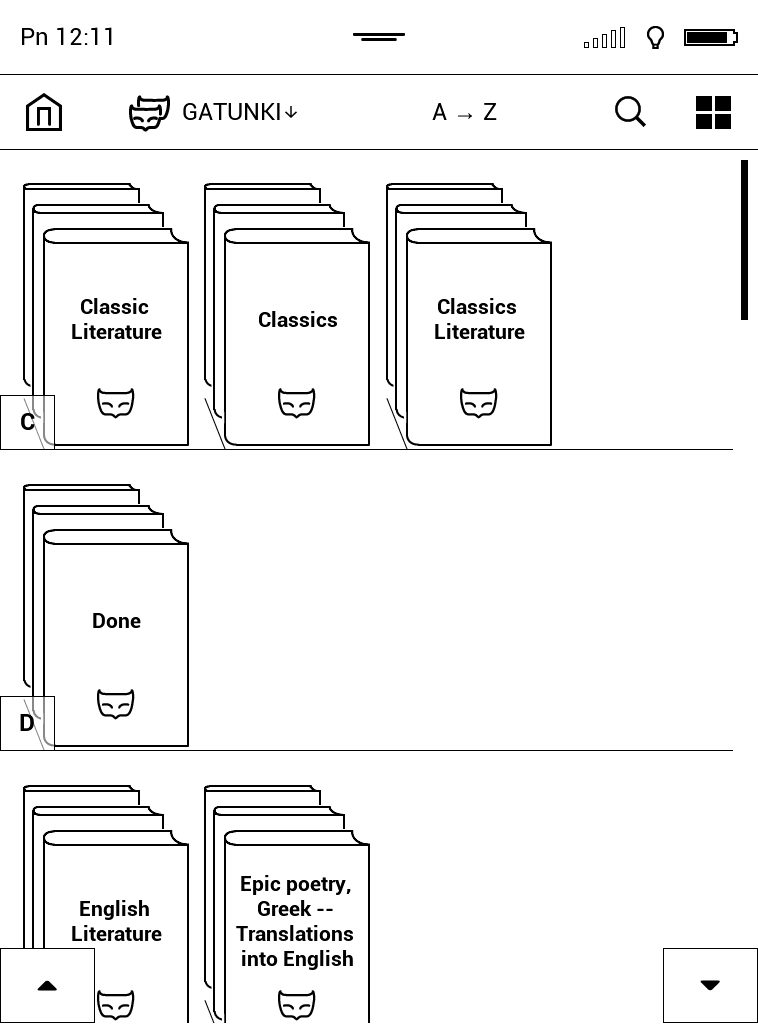 Grupowanie ebooków pod kątem gatunków na czytniku PocketBook