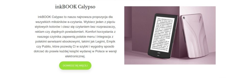 Różowy inkBOOK Calypso (strona producenta)