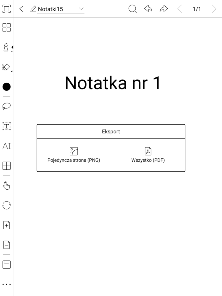 Eksportowanie notatek na czytniku Onyx Boox