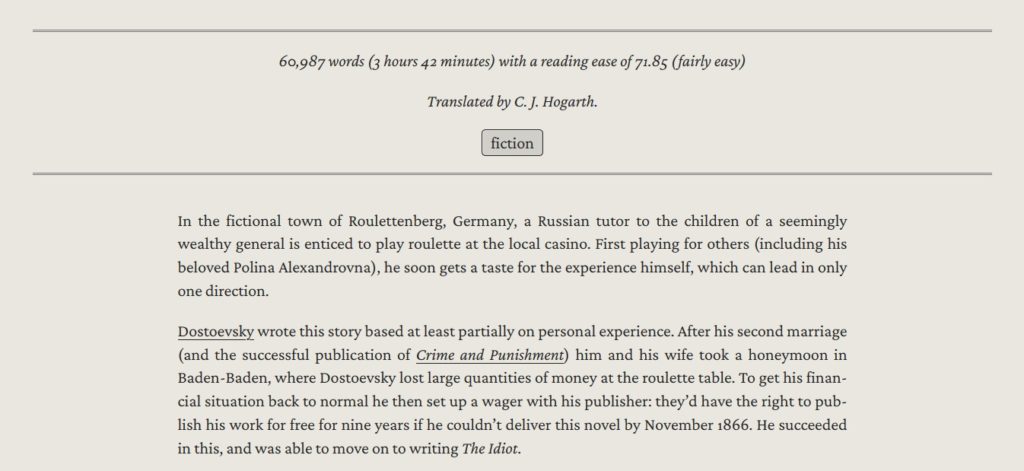 Opis ebooka na stronie Standard Ebooks