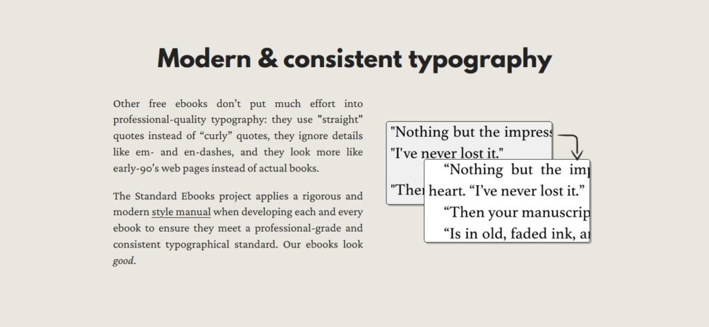 Standardy typograficzne ebooków z serwisu Standard Ebooks