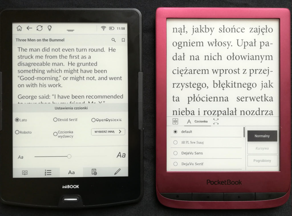 Ustawienia czcionki na InkBOOKu Calypso i PocketBooku Touch Lux 5