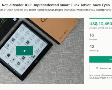 Dasung Not-eReader 103 na Kickstarterze