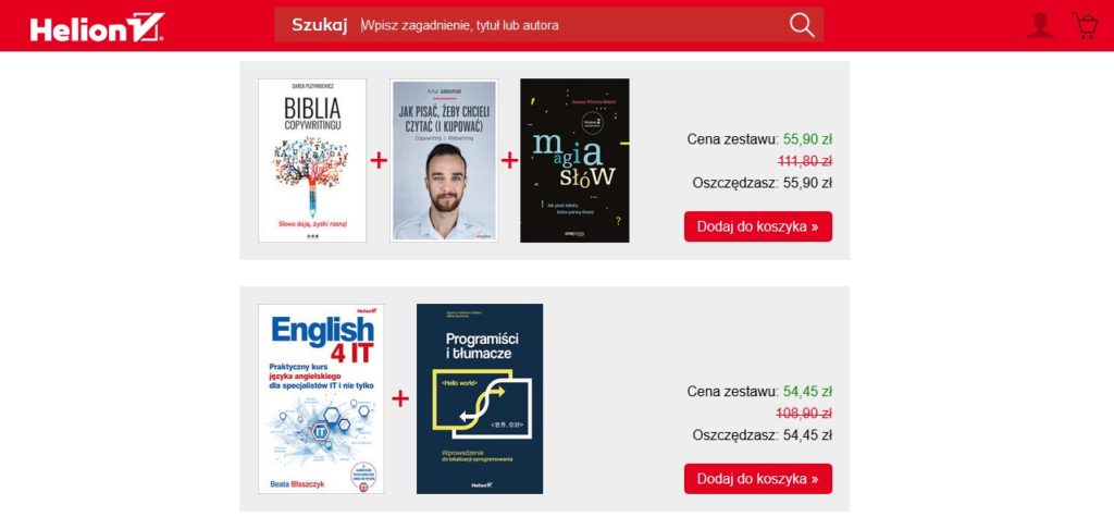 Zestawy ebooków w księgarni Helion