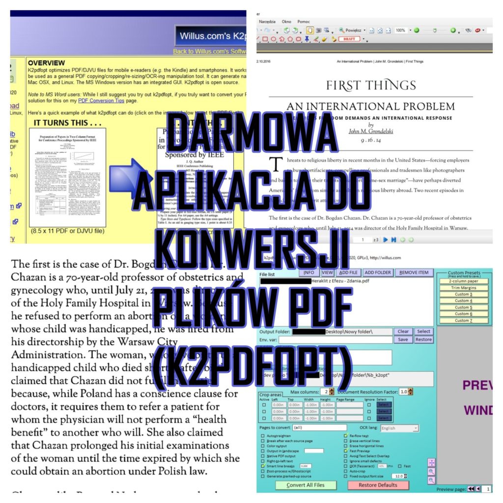 DARMOWA APLIKACJA DO KONWERSJI PLIKÓW PDF (K2PDFOPT)