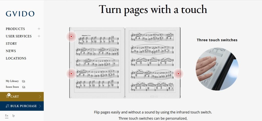 Elektroniczny czytnik nut Gvido Dual Screen Sheet Music Reader