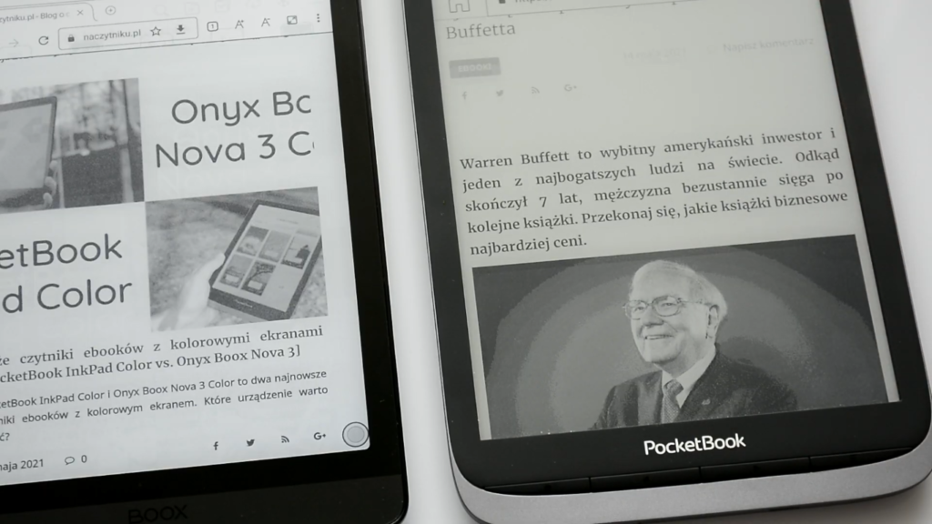 Przeglądanie Internetu na czytnikach Onyx Boox Nova 3 i PocketBook InkPad 3 Pro
