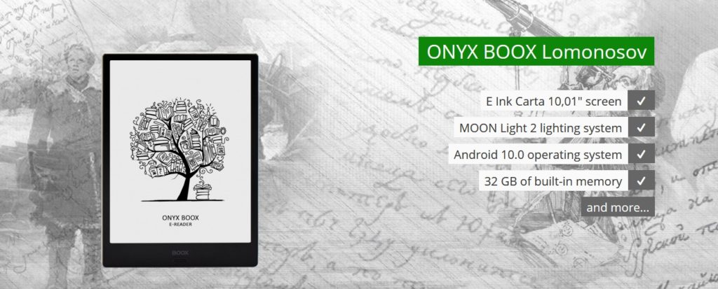 10-calowy czytnik ebooków na rosyjski rynek [Onyx Boox Lomonosov]