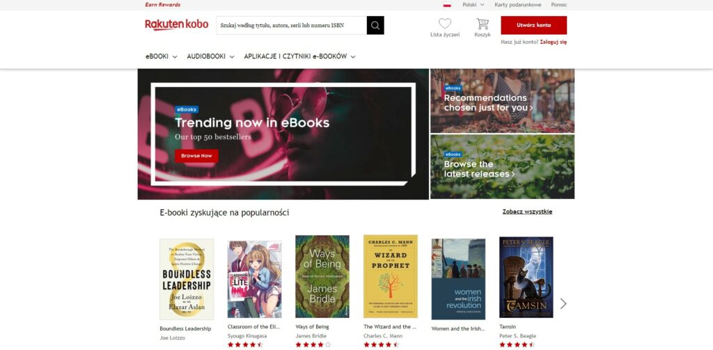Sklep Kobo, księgarnia ebooków oraz audiobooków Kobo store