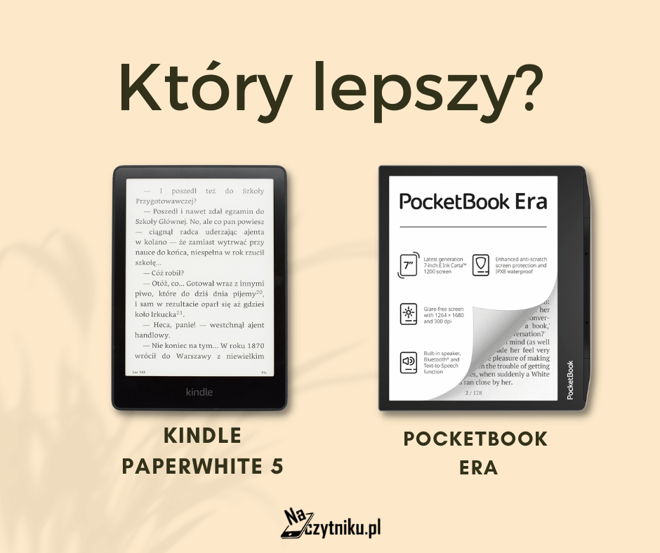 Kindle Paperwhite 5 PocketBook Era - porównanie