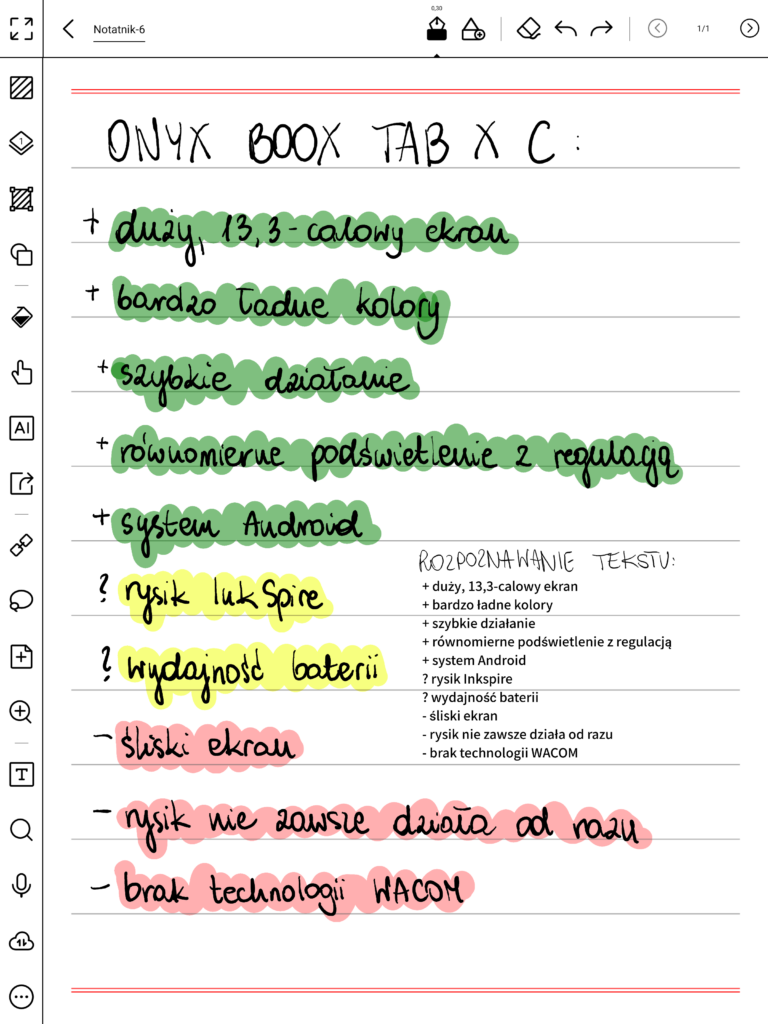 czy warto kupic onyx boox tab x c?