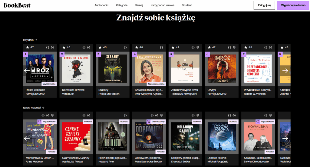 E-booki oraz Audiobooki w ofercie BookBeat