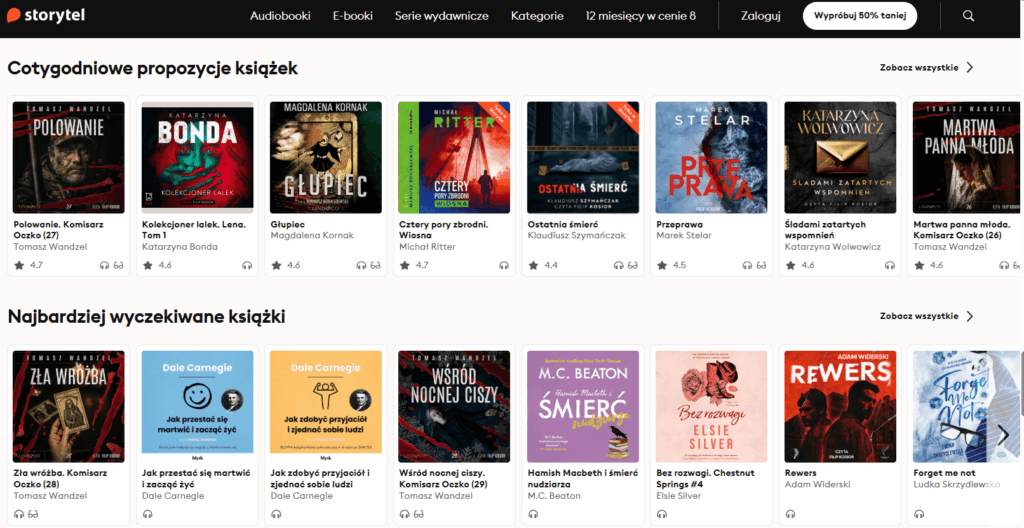 E-booki oraz Audiobooki w ofercie Storytel