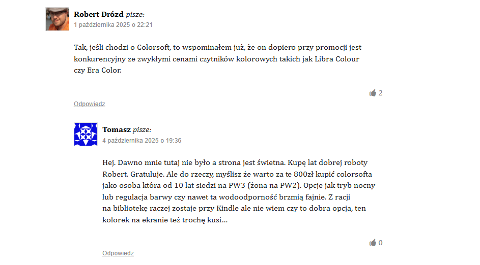 Opinie użytkowników na temat nowego czytnika Kindle Sricbe Colorsoft na portalu świat czytników