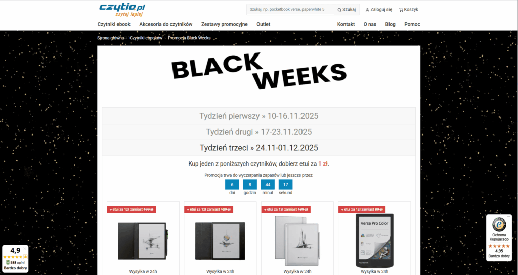 Najlepsze promocje na czytniki e-book na stronie czytio.pl