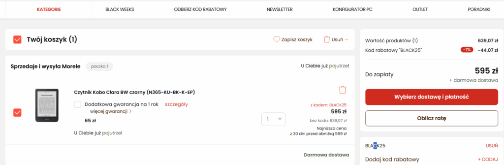 Promocje Black Friday czytnik e-booków