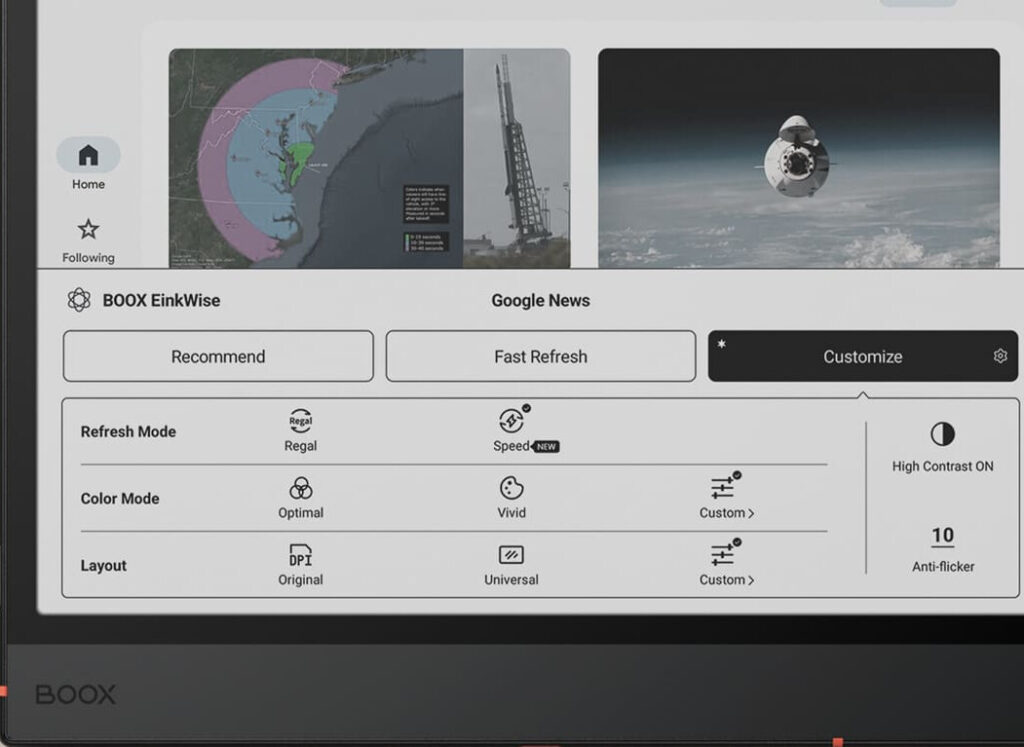 odświeżanie ekranu w czytniku E Ink
