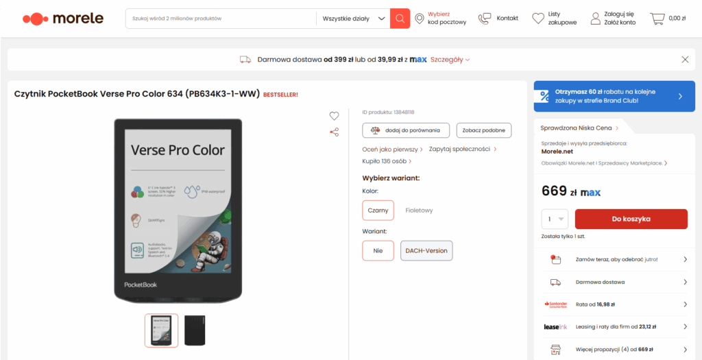 Czytnik ebook w promocyjnej cenie