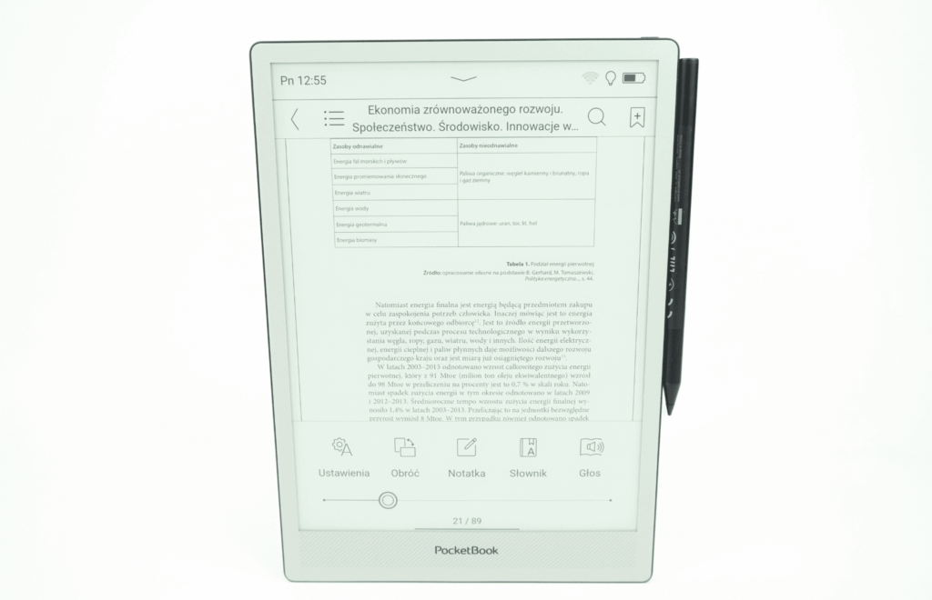 PocketBook InkPad One podświetlenie