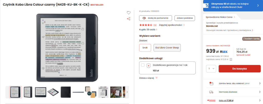 Kobo libra Colour Cena