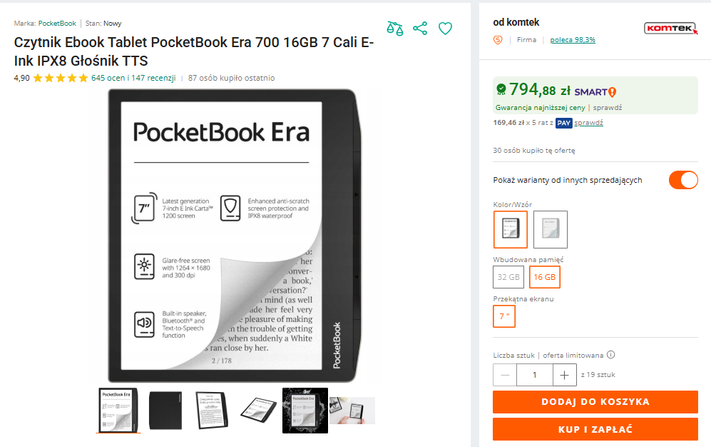 Czytnik e-book w okazyjnej cenie