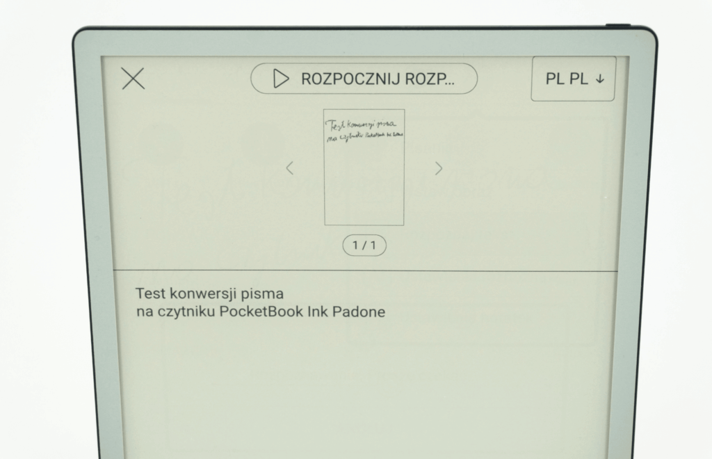 funkcja OCR na czytniku PocketBook