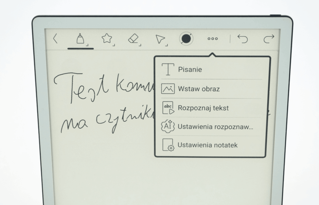 konwersja pisma odręcznego na czytniku PocketBook InkPad One