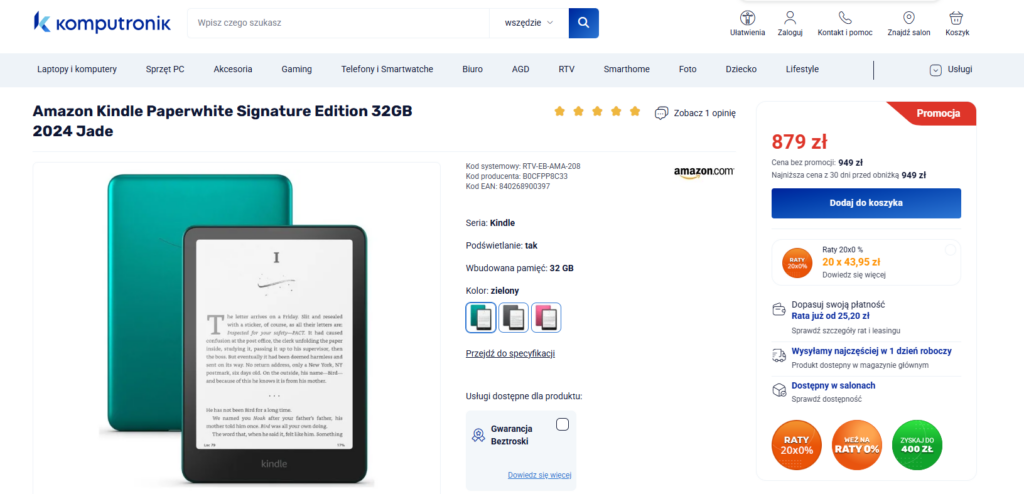 Wrześniowa promocja na czytnik e-book Komputronik